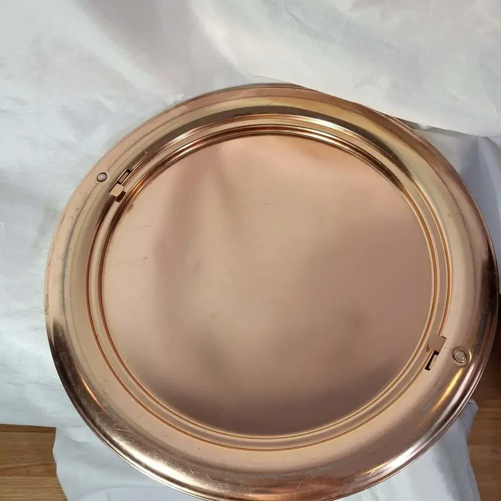 Vintage West Bend Copper Aluminum Locking Cake Carrier with Humidity Stone